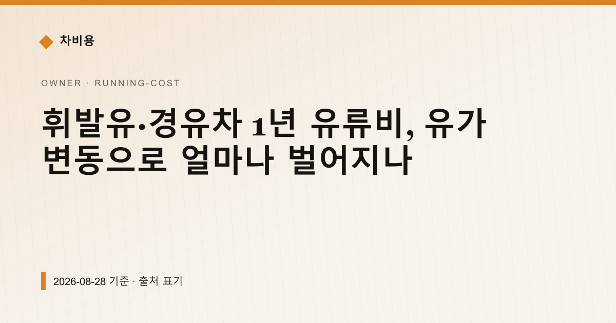 휘발유·경유차 1년 유류비, 유가 변동으로 얼마나 벌어지나 — running-cost pricing comparison